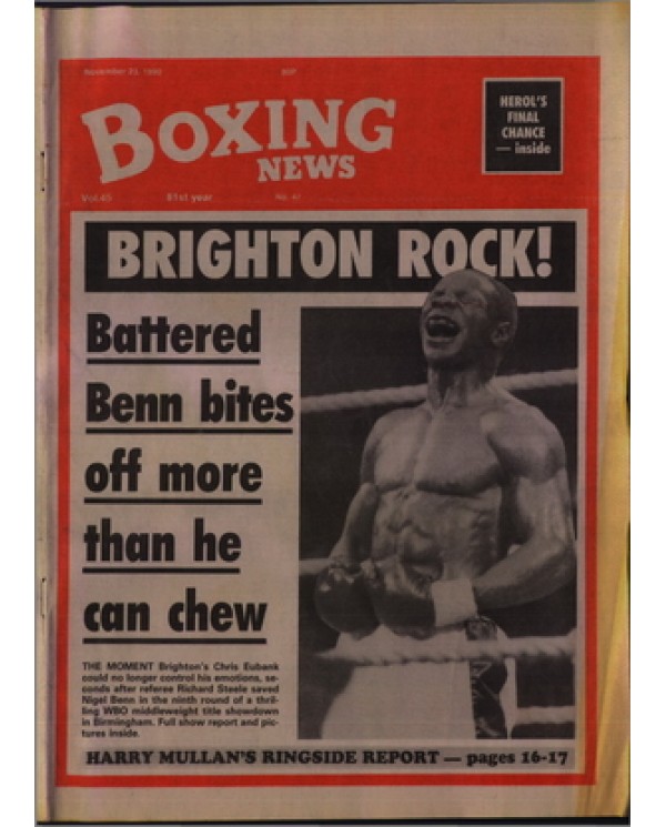 Boxing News magazine 23.11.1990 Download pdf