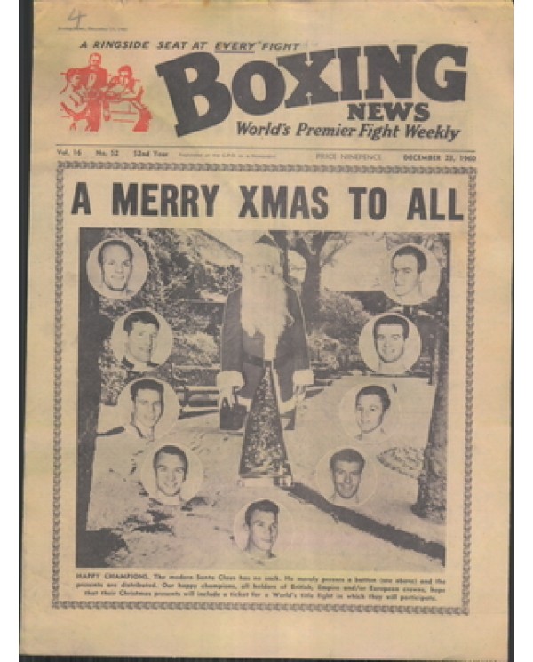 Boxing News magazine 23.12.1960 Download pdf