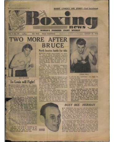 Boxing News magazine 23.8.1950 Download pdf