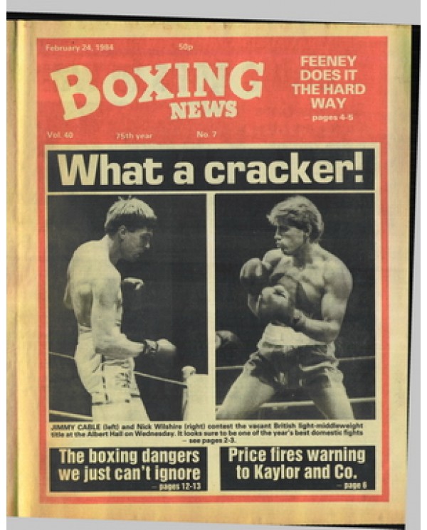 Boxing News magazine 24.1.1984 Download pdf