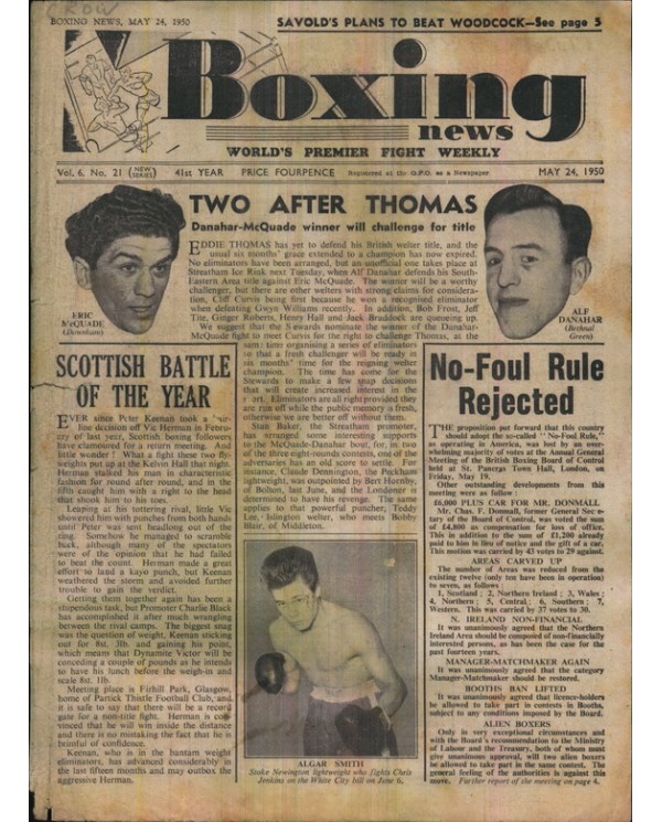 Boxing News magazine 24.5.1950 Download pdf