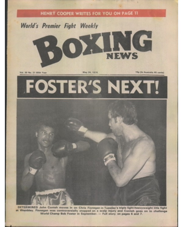 Boxing News magazine 24.5.1974  Download pdf