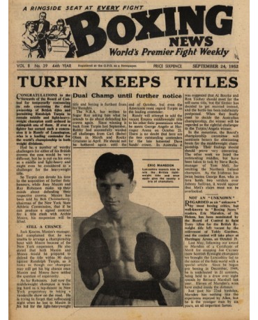 Boxing News magazine 24.9.1952 Download pdf