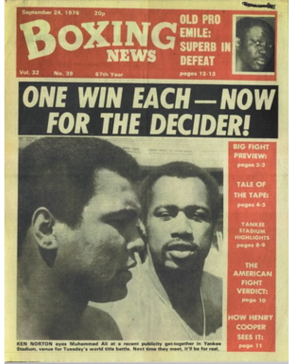 Boxing News magazine  24.9.1976 Download pdf