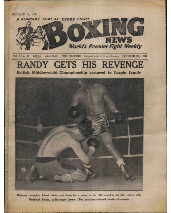 Boxing News magazine 25.10.1950 Download pdf