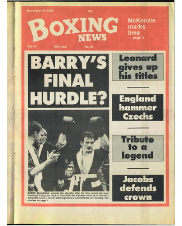 Boxing News magazine 25.11.1988 Download pdf