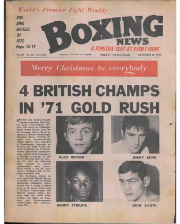 Boxing News magazine 25.12.1970 Download pdf