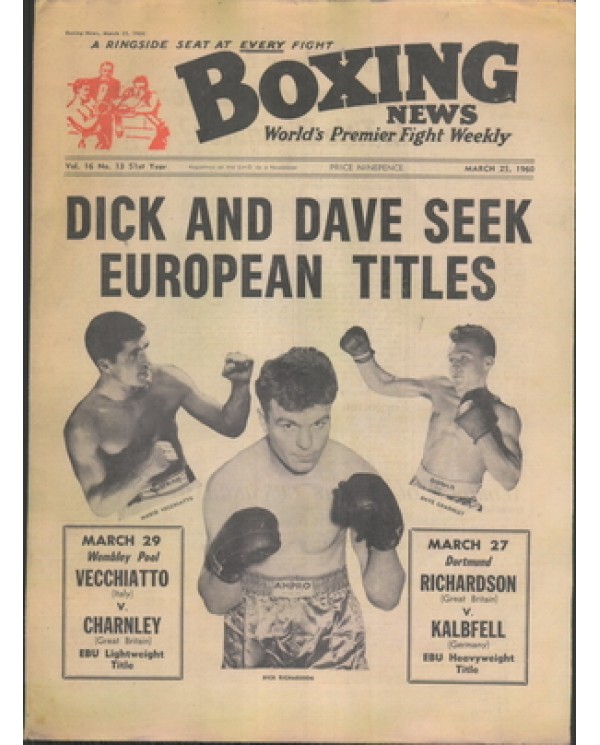 Boxing News magazine 25.3.1960 Download pdf