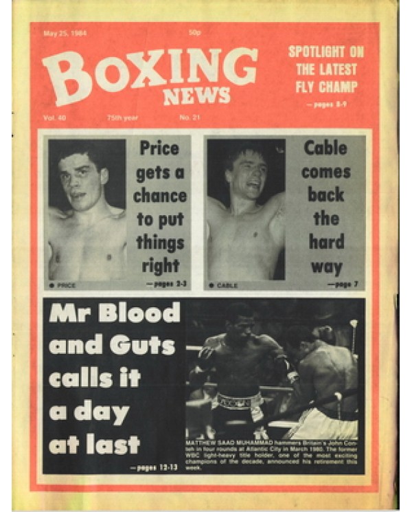 Boxing News magazine 25.5.1984 Download pdf