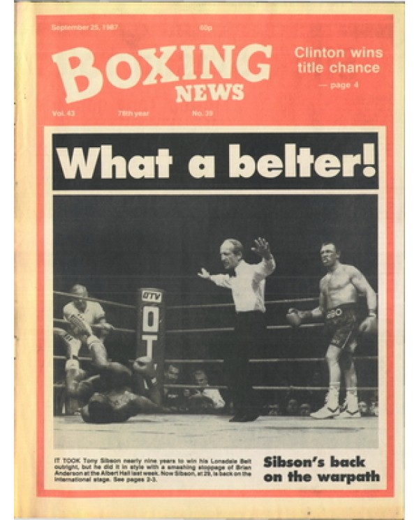 Boxing News magazine 25.9.1987 Download pdf