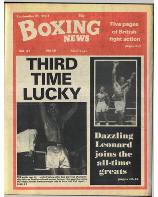 Boxing News magazine 25.9.1981 Download pdf