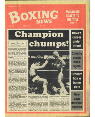 Boxing News magazine 26.10.1984 Download pdf