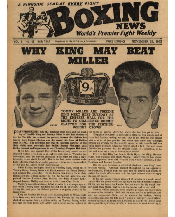 Boxing News magazine 26.11.1952 Download pdf