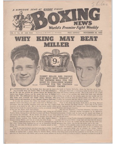 Boxing News magazine  26.11.1952