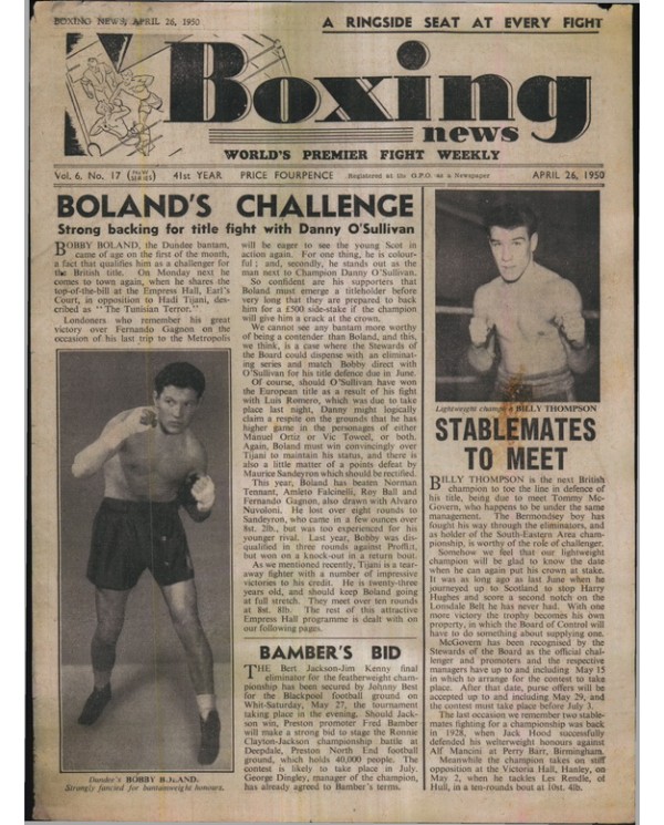 Boxing News magazine 26.4.1950 Download pdf