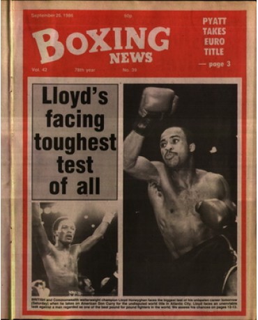 Boxing News magazine 26.9.1986 Download pdf