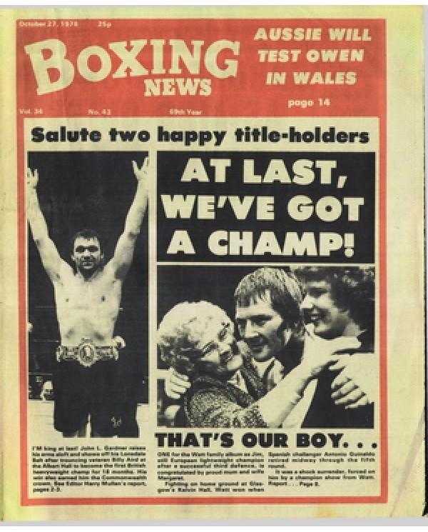 Boxing News magazine 27.10.1978 Download pdf