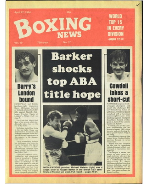 Boxing News magazine 27.4.1984 Download pdf