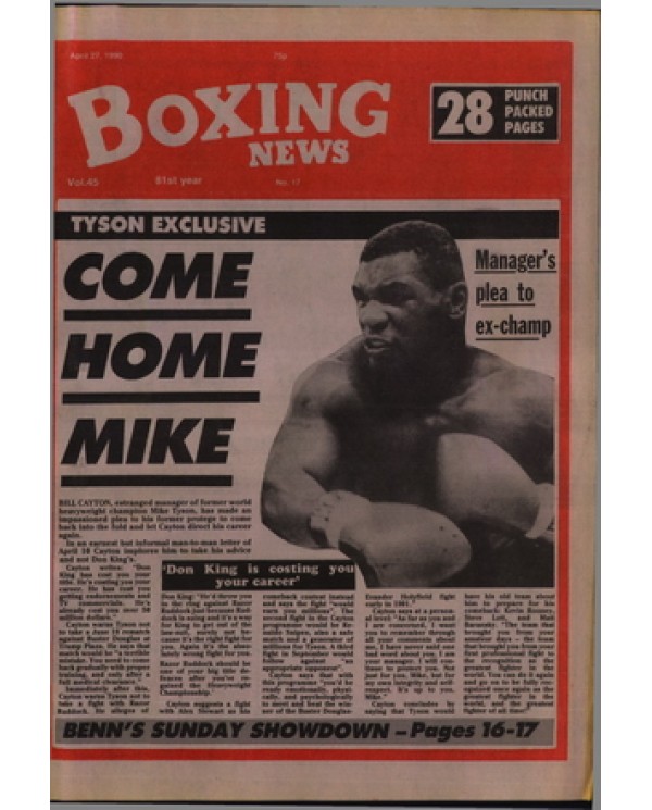 Boxing News magazine 27.4.1990 Download pdf