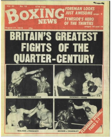 Boxing News magazine  27.8.1976 Download pdf