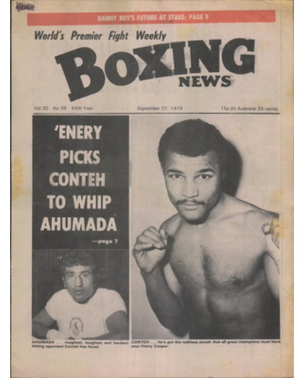 Boxing News magazine 27.9.1974  Download pdf