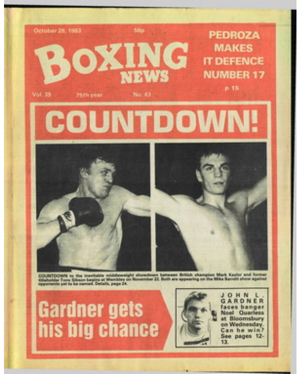 Boxing News magazine 28.10.1983 Download pdf