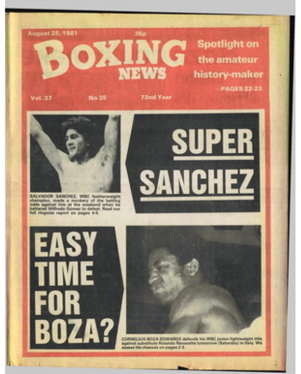 Boxing News magazine 28.8.1981 Download pdf