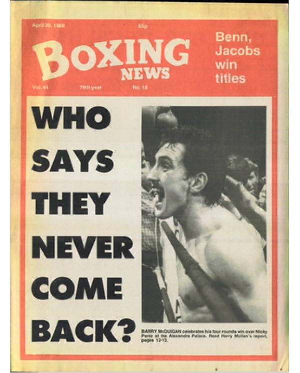 Boxing News magazine 29.4.1988 Download pdf