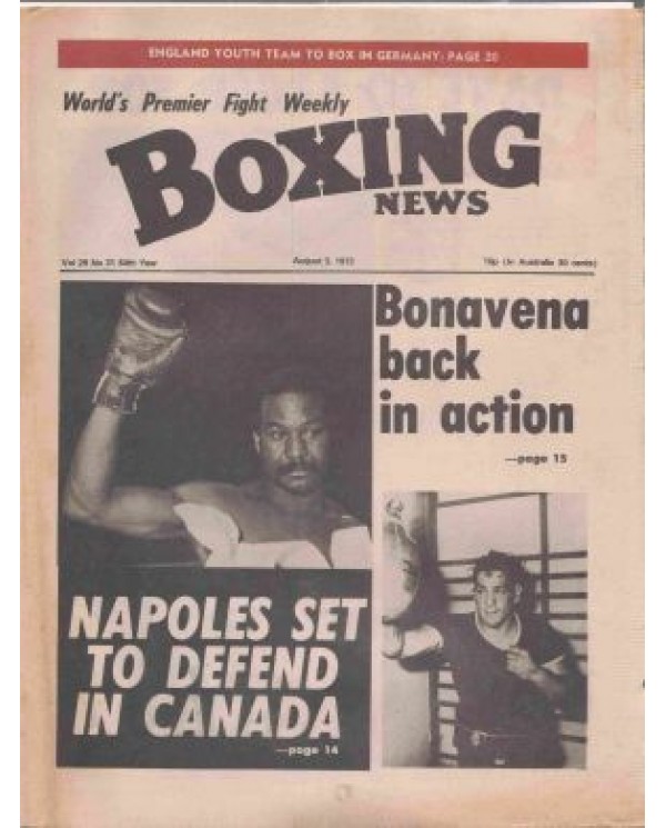 Boxing News magazine Download PDF 3.8.1973