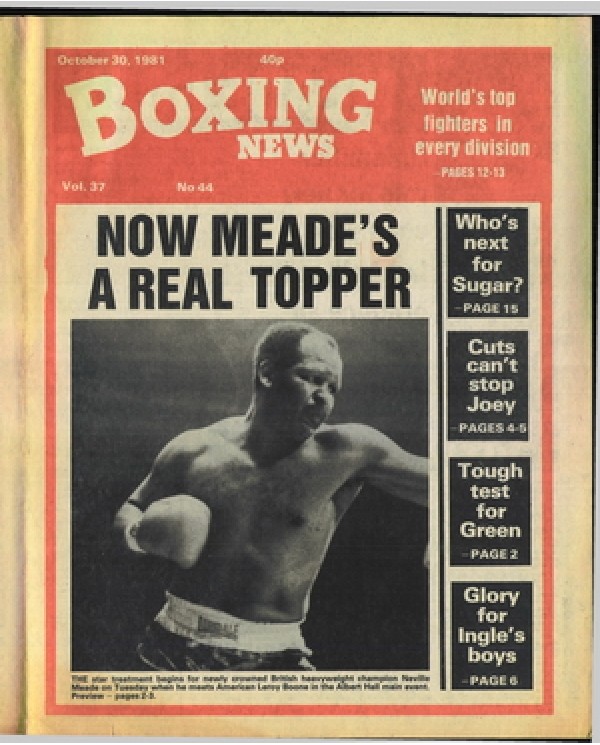 Boxing News magazine 30.10.1981 Download pdf