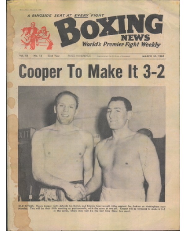 Boxing News magazine 30.3.1962  Download pdf