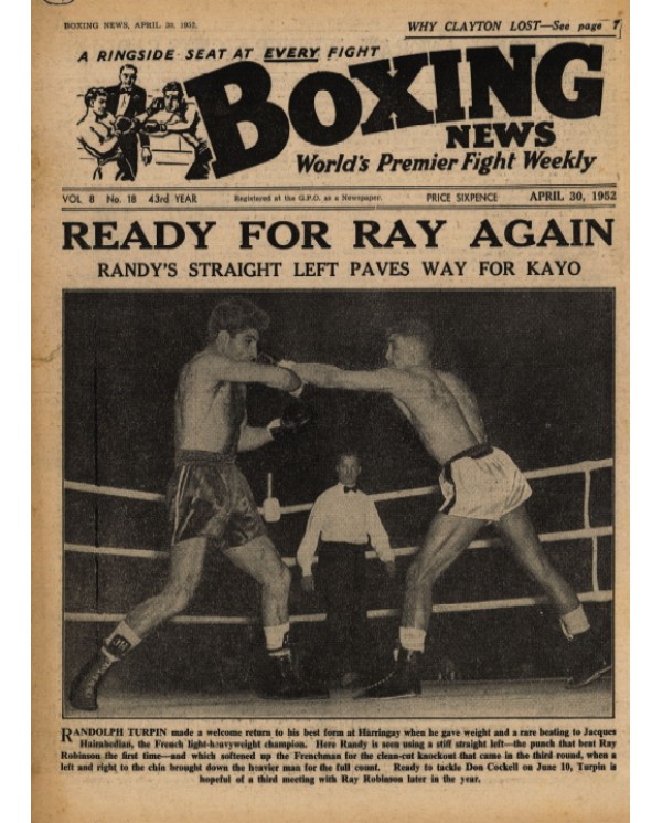 Boxing News magazine 30.4.1952 Download pdf