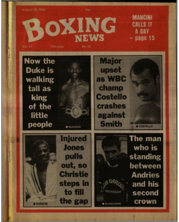 Boxing News magazine 30.8.1985 Download pdf