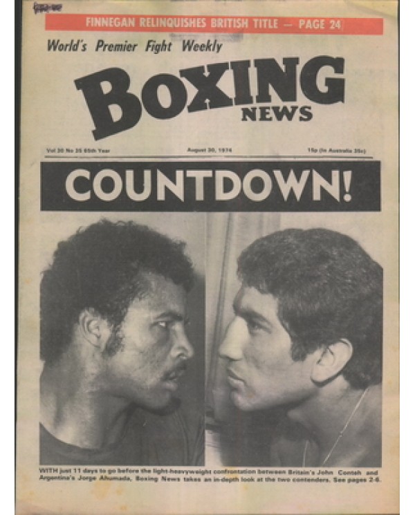 Boxing News magazine 30.8.1974 Download pdf