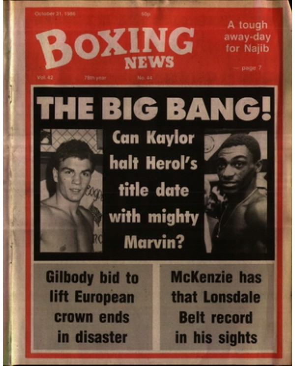 Boxing News magazine 31.10.1986 Download pdf