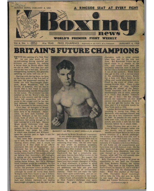 Boxing News magazine  Download pdf 4.1.1950