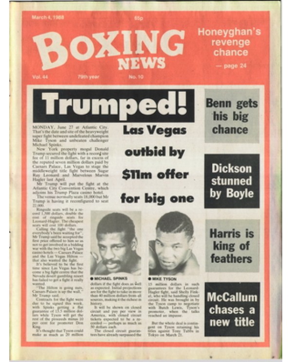 Boxing News magazine 4.3.1988 Download pdf