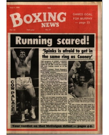 Boxing News magazine 4.7.1986 Download pdf