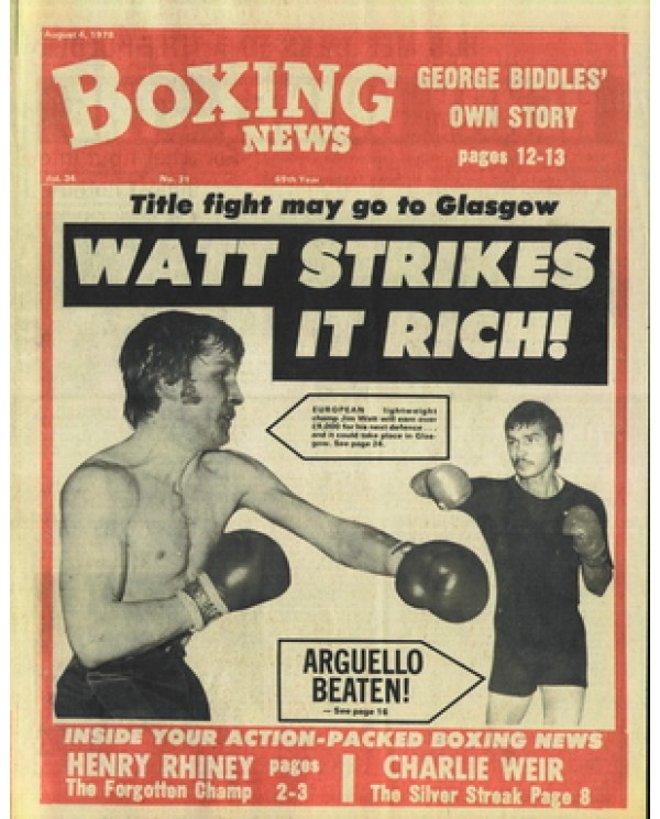 Boxing News magazine 4.8.1978 Download pdf