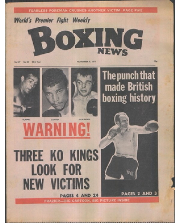 Boxing News magazine 5.11.1971 Download pdf