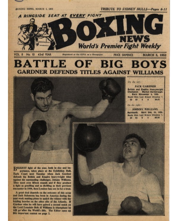 Boxing News magazine 5.3.1952 Download pdf