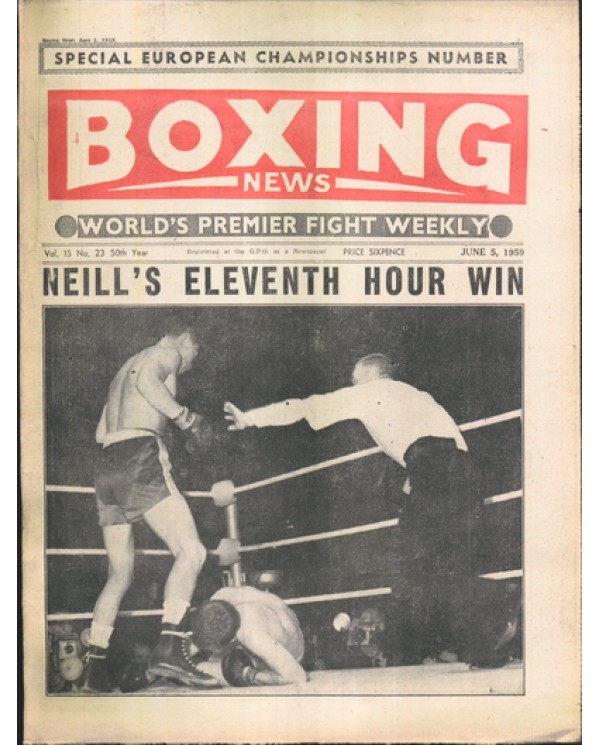 Boxing News magazine 5.6.1959 Download pdf