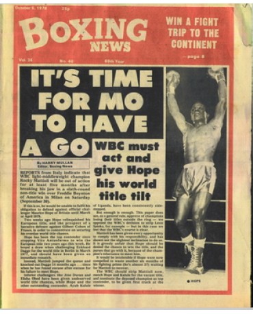 Boxing News magazine 6.10.1978 Download pdf