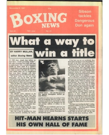Boxing News magazine 6.11.1987 Download pdf