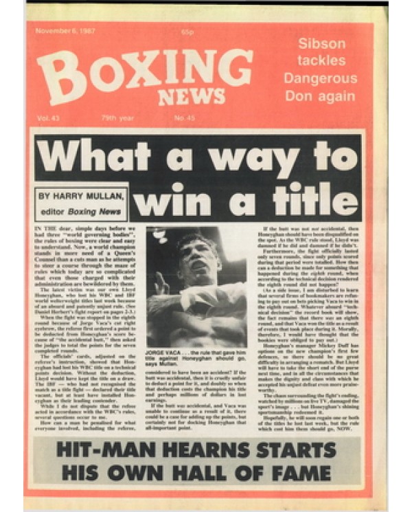 Boxing News magazine 6.11.1987 Download pdf