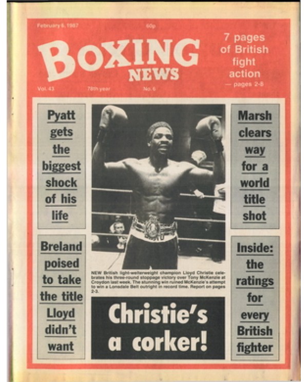 Boxing News magazine 6.2.1987 Download pdf