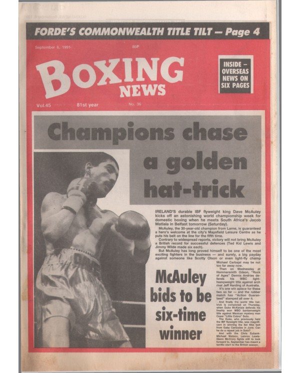 Boxing News magazine Download  6.9.1991