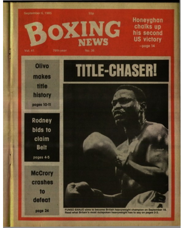 Boxing News magazine 6.9.1985 Download pdf