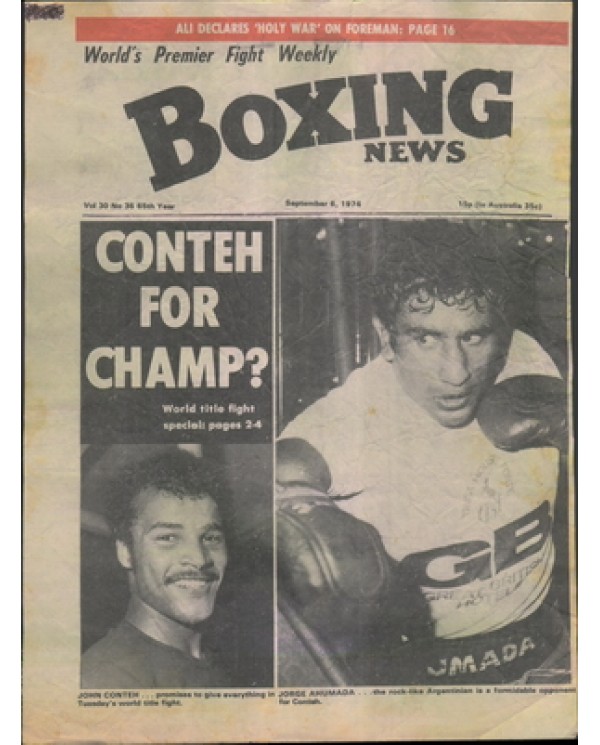 Boxing News magazine 6.9.1974  Download pdf