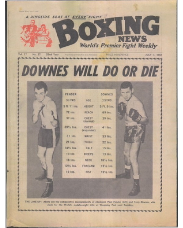 Boxing News magazine 7.7.1961  Download pdf